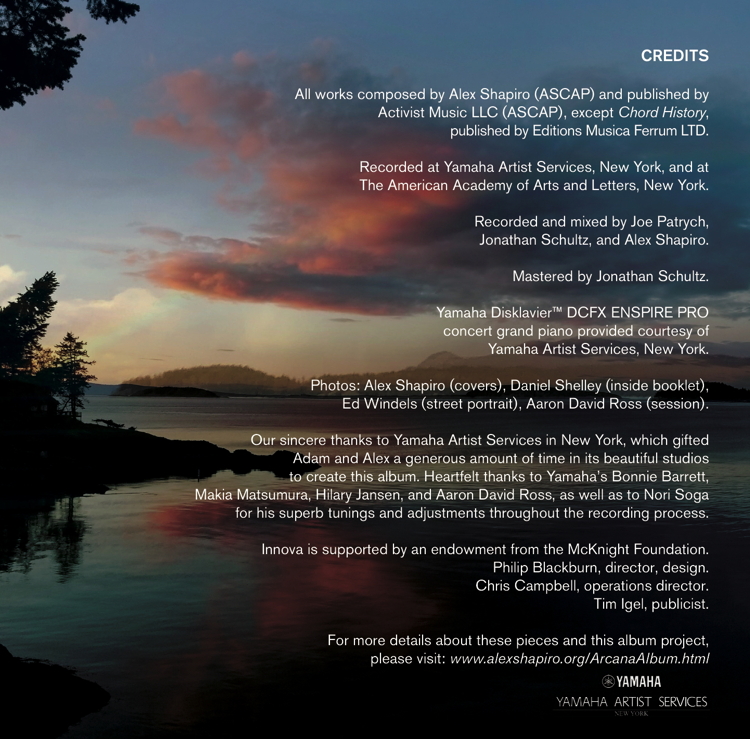 ARCANA- booklet credits